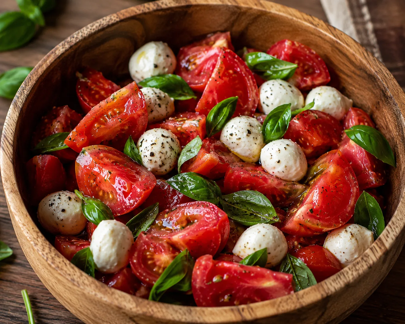 Salata Caprese de vară, cu roșii și mozzarella
