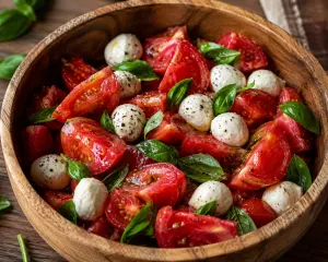 Salata Caprese de vară, cu roșii și mozzarella