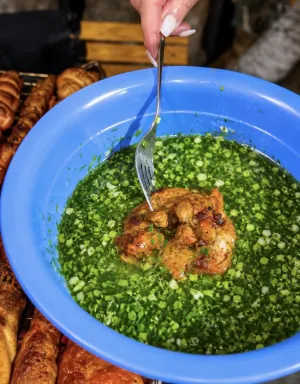 pulpa de pui la gratar data prin usturoi verde