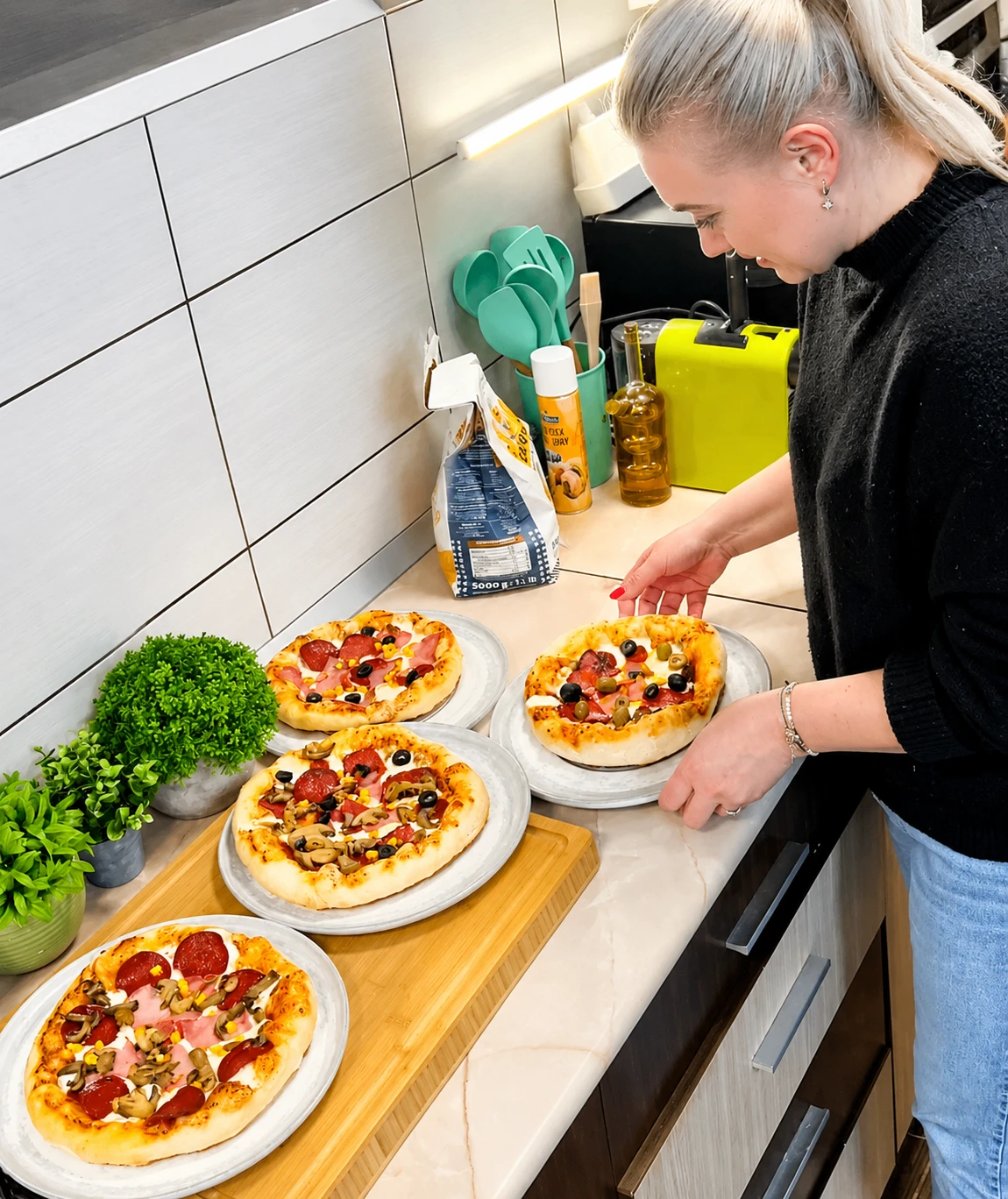 pizza de casa pregatita de Ileana